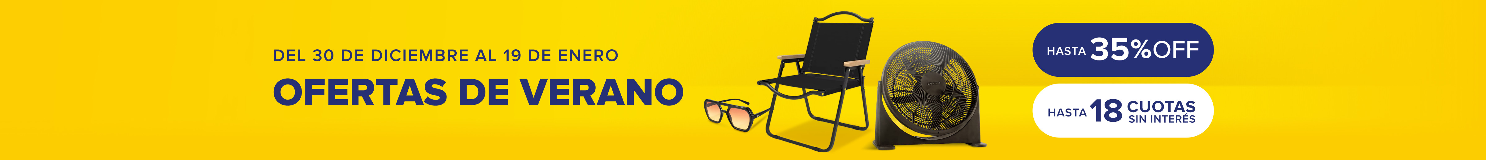 Ofertas de verano. Hasta 35% off y hasta 18 cuotas sin interés