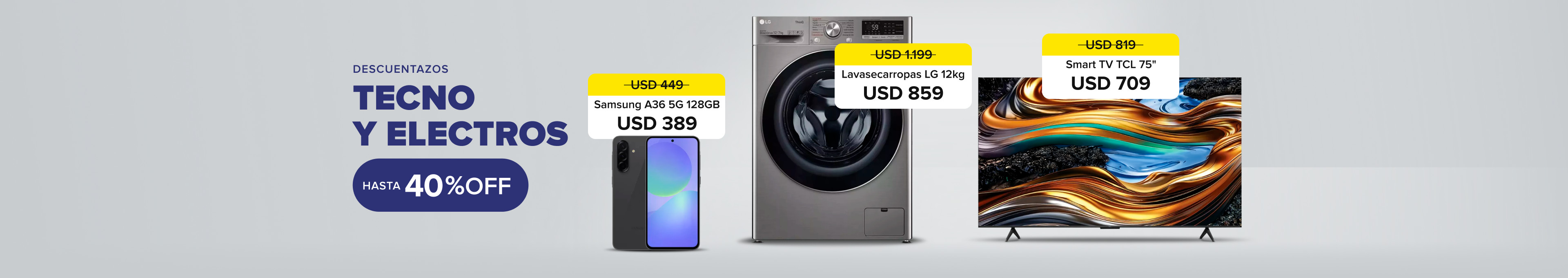 Electros y tecno con hasta 40% de descuento