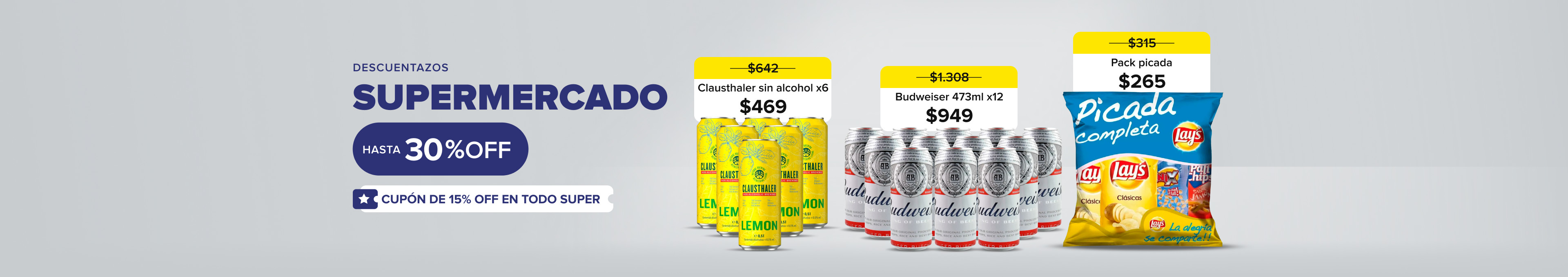 Supermercado con hasta 30% de descuento