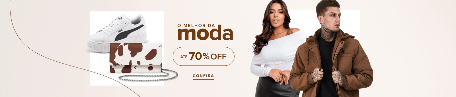 O melhor da moda com até 70% off