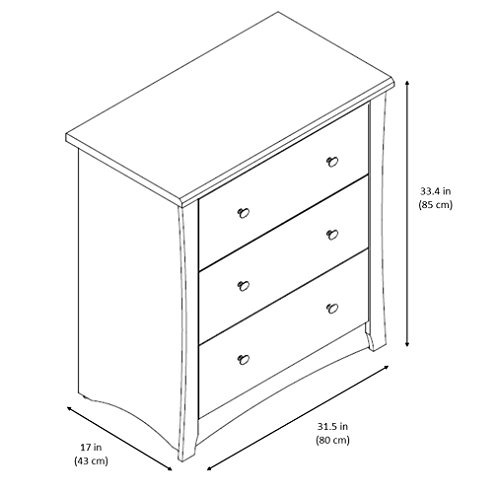 crescent 3 drawer chest