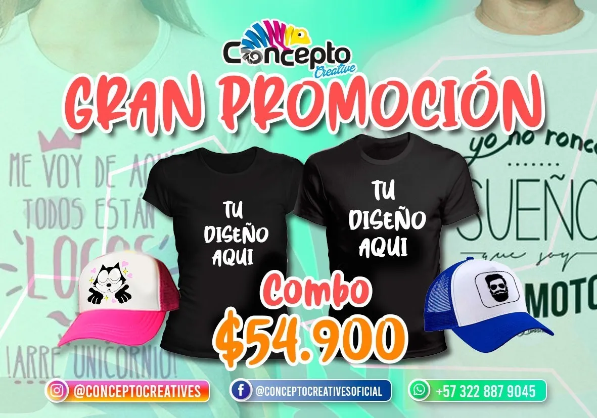 camisetas y gorras personalizadas