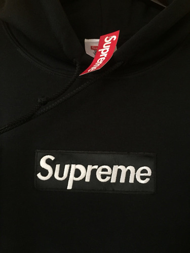 Sudadera Tipo Supreme Box Logo Negro Bordado Swan Hype ...