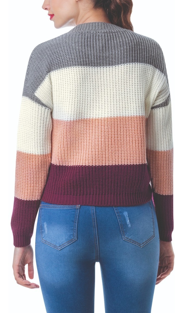 suéter tejido multicolor para mujer