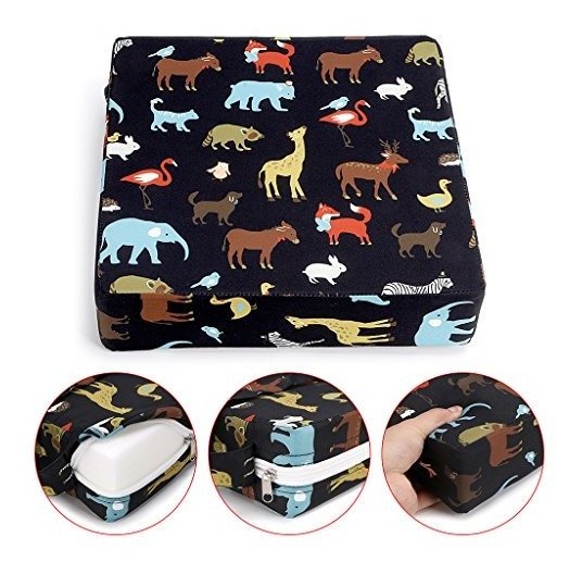 Sumnacon Chair Increasing Cushion Baby Toddler Kids Infant Portable Dismountable Highchair Booster Cushion Washable Thick Chair Seat Cloth Straps,Elephant