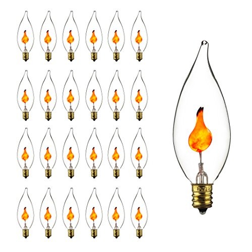 Sunlite 3cfc 25pk 3w Incandescent Chandelier Flickering Sunlite 3cfc 25pk 3w Incandescent Chandelier Flickering Flame Light Bulbs With Candelabra E12 Base And Crystal Clear 25 Pack 40105 Su
