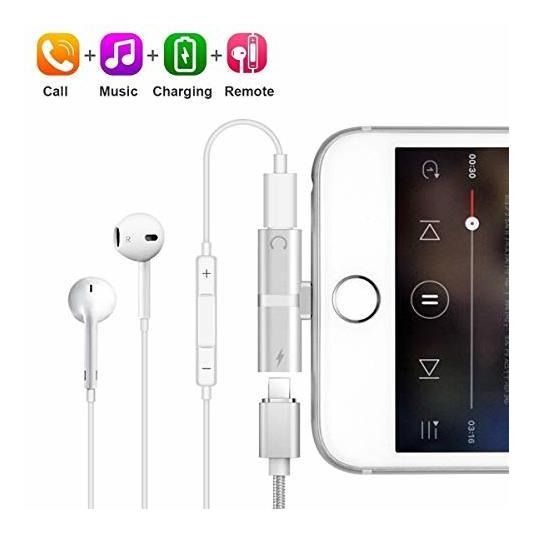 Black Music Audio Adapter Converter Splitter L30.1W6H19mm Perfectly Compatible for iOS Newest System Sunnyy XXA s 2 In1 Headphone Adapter and Charger Compatible for iPhone 7//8//x//iPad