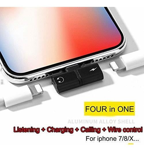 Black Music Audio Adapter Converter Splitter L30.1W6H19mm Perfectly Compatible for iOS Newest System Sunnyy XXA s 2 In1 Headphone Adapter and Charger Compatible for iPhone 7//8//x//iPad