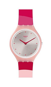 Reloj Quartz Swiss Skinset Swatch Pink Silicone Svop101 5A4jLR
