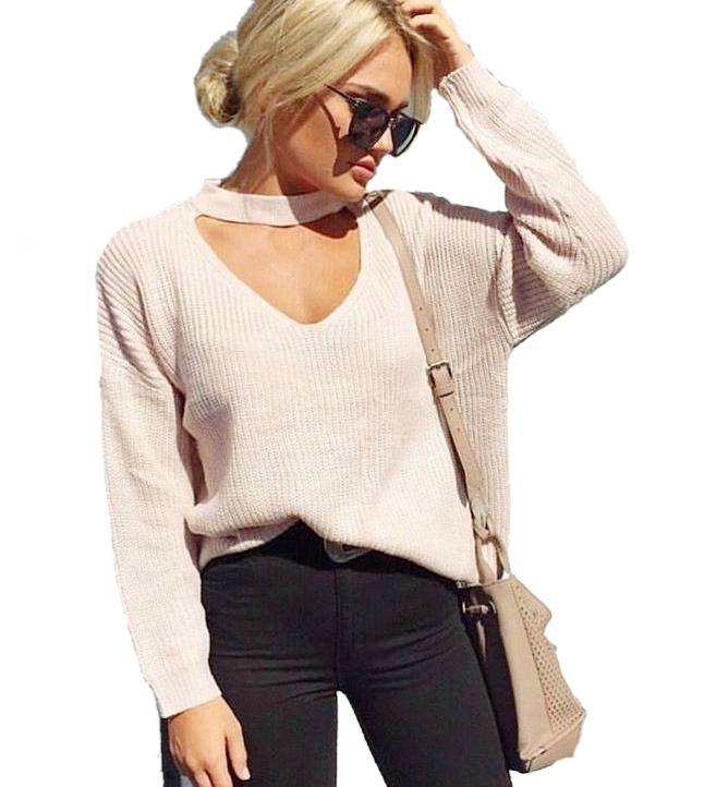 Sweater Choker Mujer Moda Dama Primavera 2019