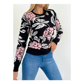 Sweater Tejido Bremer Rosas Mujer
