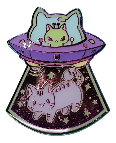 Syanne Pin Enamel Metálico Gato Ovni Extraterrestre Espacial