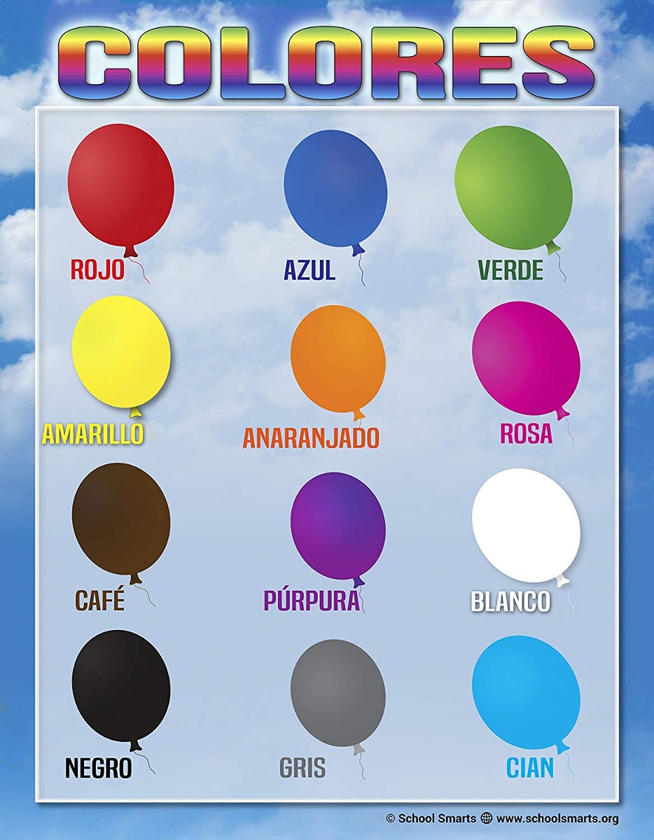Tabla De Colores En Español Por School Smarts 12 Color