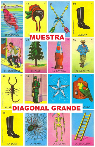 Tablas Loteria Mexicana Autoadheribles Con Dobles - $ 499 