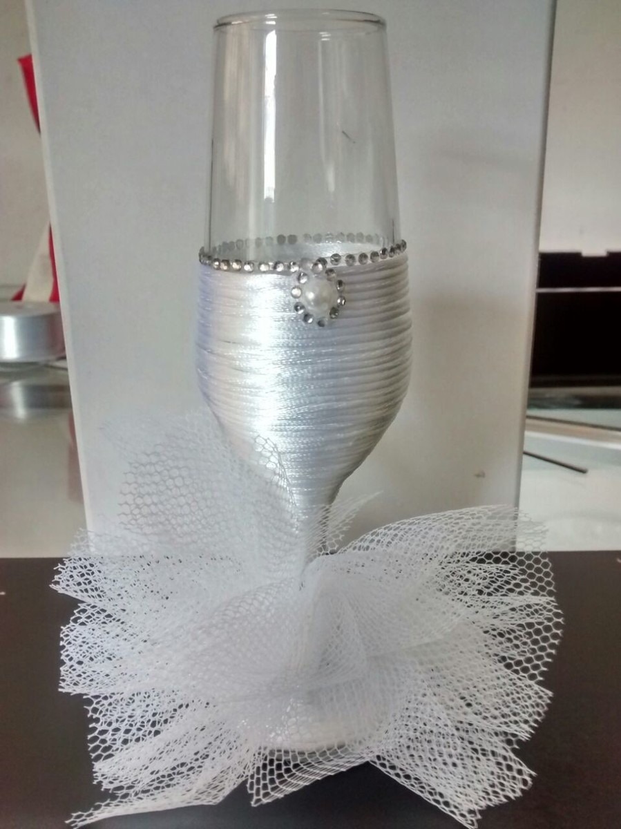 Taça Decorada Para Casamento - R$ 50,00 em Mercado Livre