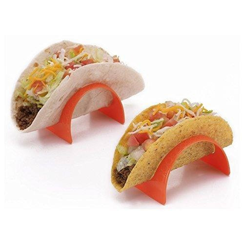 Dishwasher Safe and Best for Kids 8 by Jokari Soft & Hard Shells for Fill & Serve Without Mess BBQ or a Party-Filling & Serving Rack Taco Holder Stand for Tacos Plastic Server Set 