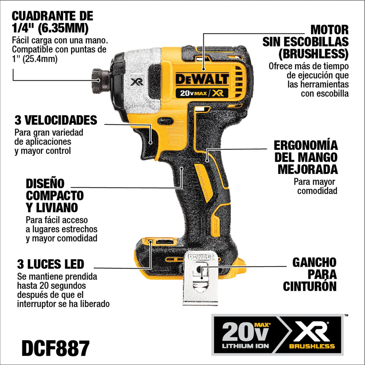 Taladro Perc. + Atornillador 20v + 2bat Dewalt Dck223d2-b2 - $ 319.990 en  Mercado Libre