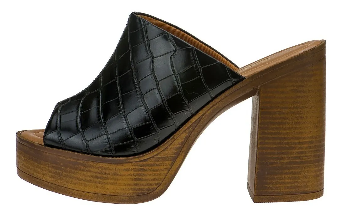 GIGIL.OFICIAL | Tamanco Feminino Mule Plataforma Salto Alto Macio Confort - R$ 64,90