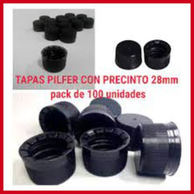 Tapas Plásticas Tipo Pilfer28mm P/botellas Vidrio/pet (pack)