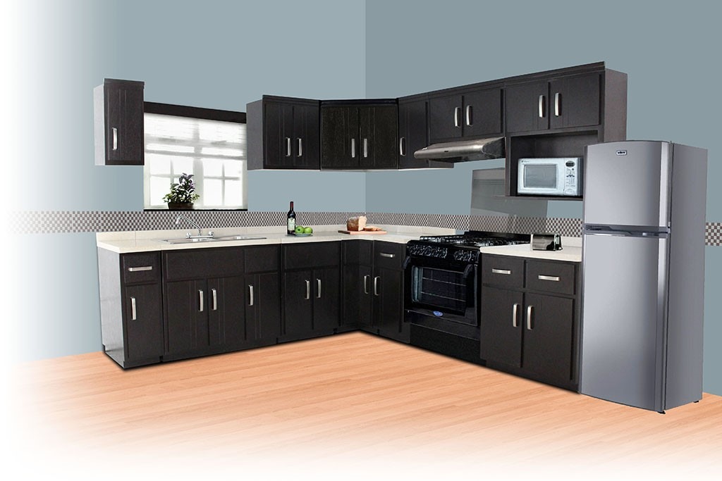 Tarja doble fregadero para cocina integral madera/granito ...
