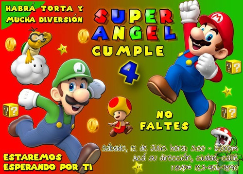 Tarjetasde Felicitaciones De Cumpleaos De Mario Bros Tarjetasde Felicitaciones De Cumpleaos De Mario Bros