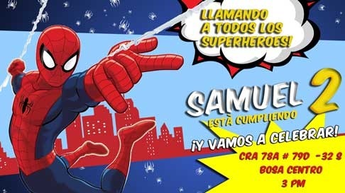 tarjeta de invitacion virtual spiderman personalizada invitaciones de spiderman para editar