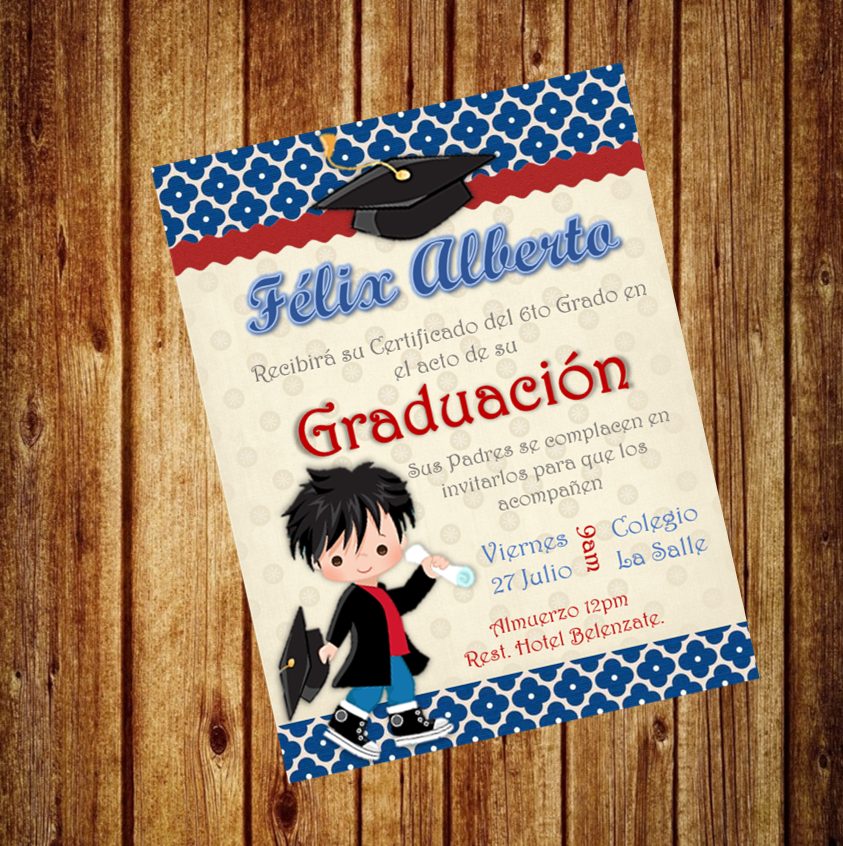 tarjeta invitacion digital grado graduacion niños y niñas tarjetas de invitacion para cumpleanos
