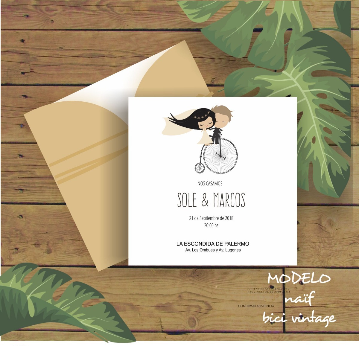 tarjetas de casamiento naïf