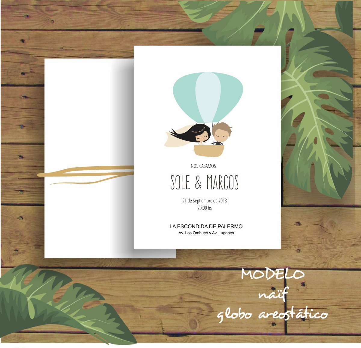 tarjetas de casamiento naïf