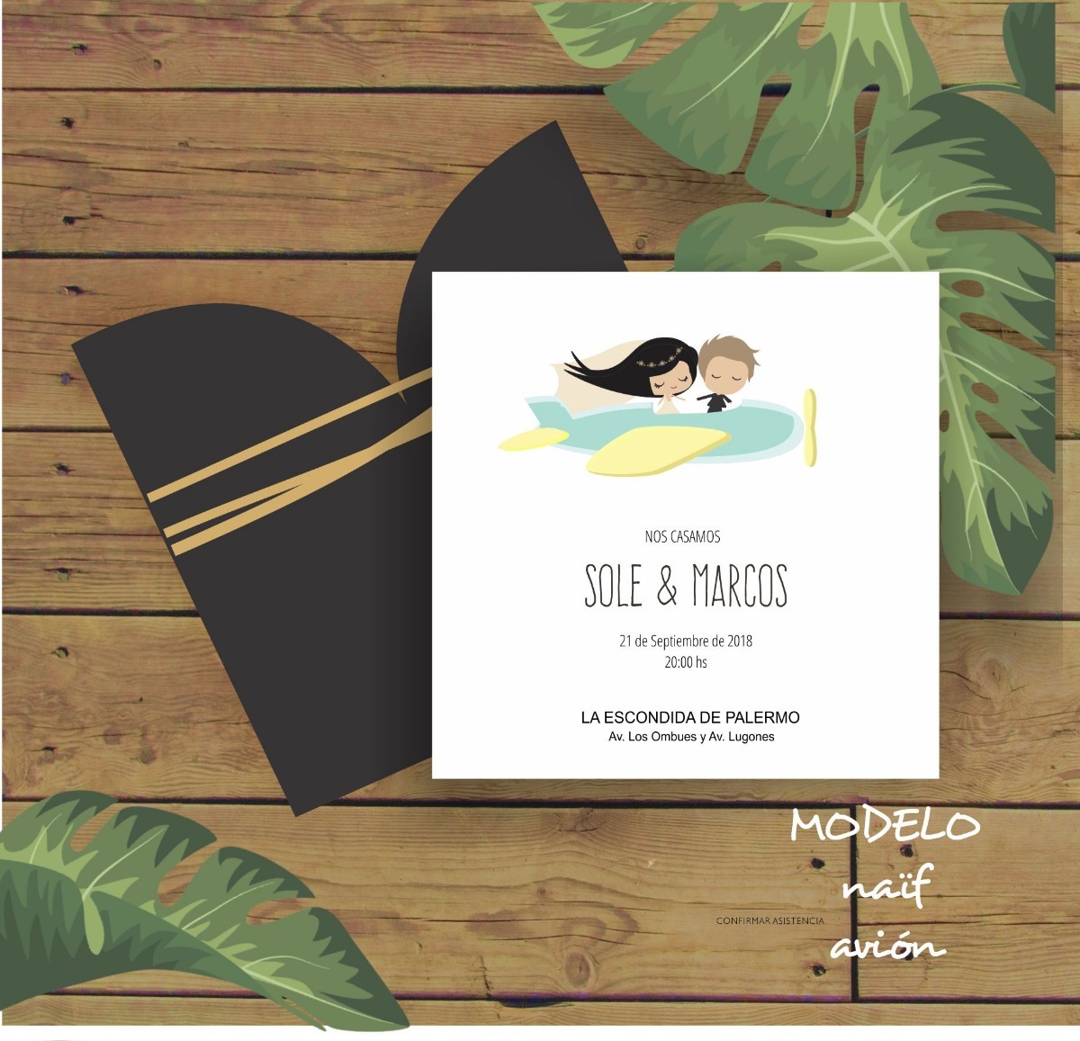 tarjetas de casamiento naïf