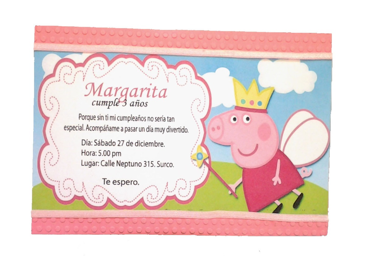 tarjetas de invitaci 243 n para cumplea 241 os peppa pig s 65 tarjetas de invitacion