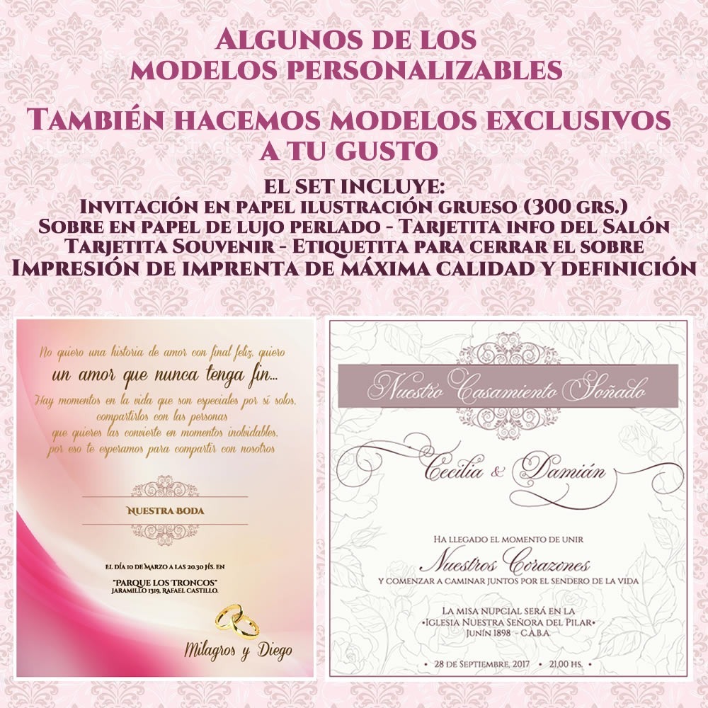 tarjetas invitaciones 15 casamiento
