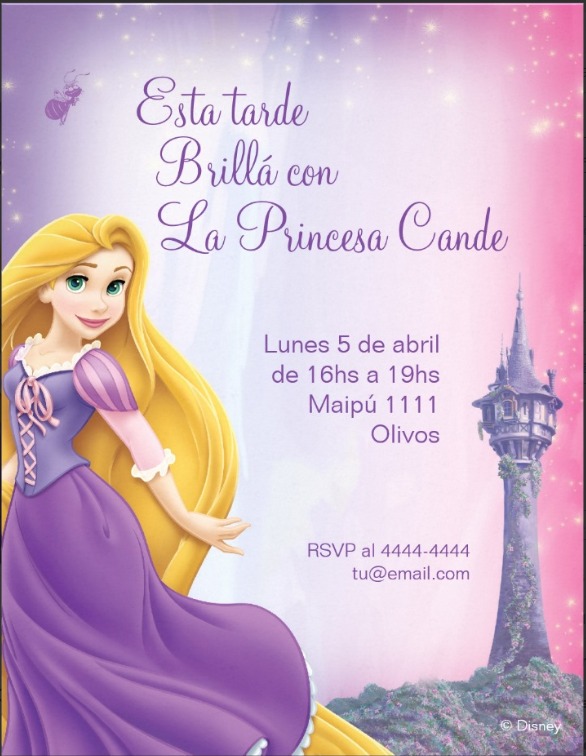 Invitaciones De Rapunzel Para Editar Invitaciones De Rapunzel Para Editar