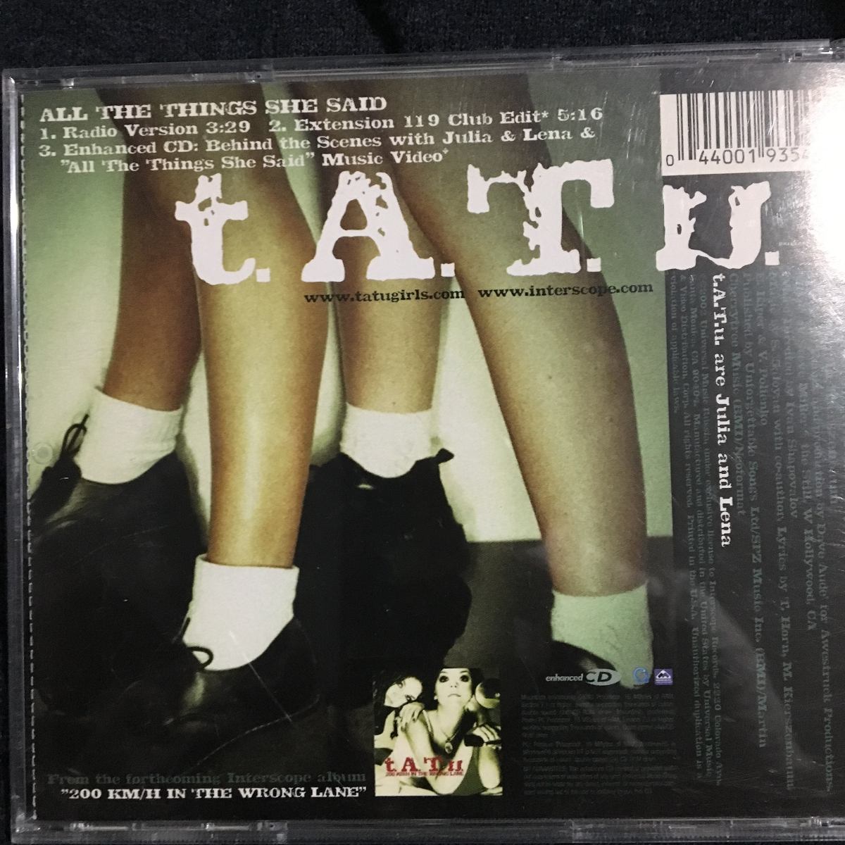 Tatu All The Things She Said Sencillo Cd Single Importado 19900 En