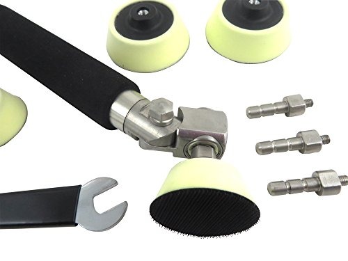 Deluxe Rotary Bowl Sander Adjustable Angle with 3” and 2” Hook and Loop Foam Pad