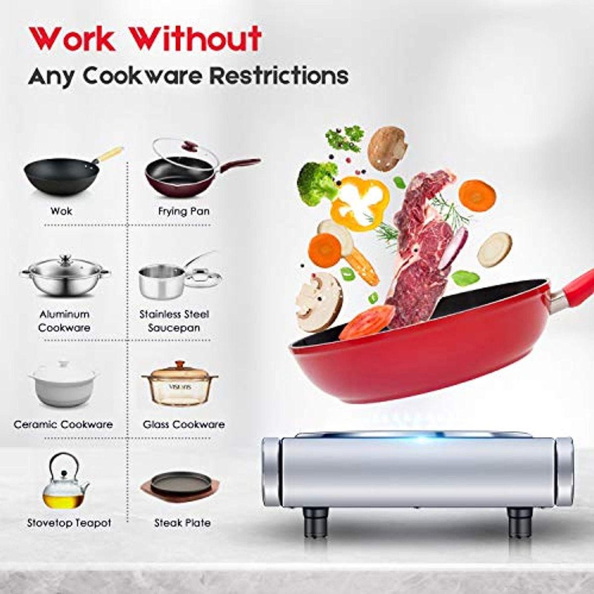 900w 900w Techwood Hot Plate Electric Burner Countertop Burner