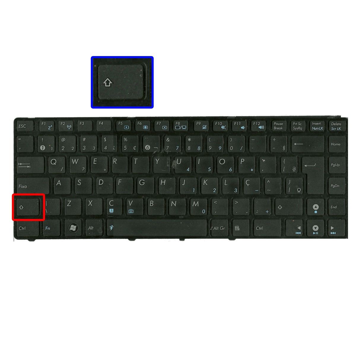 Tecla Shift Teclado Asus A42 K42 K43 U30 Br V111346ak1 