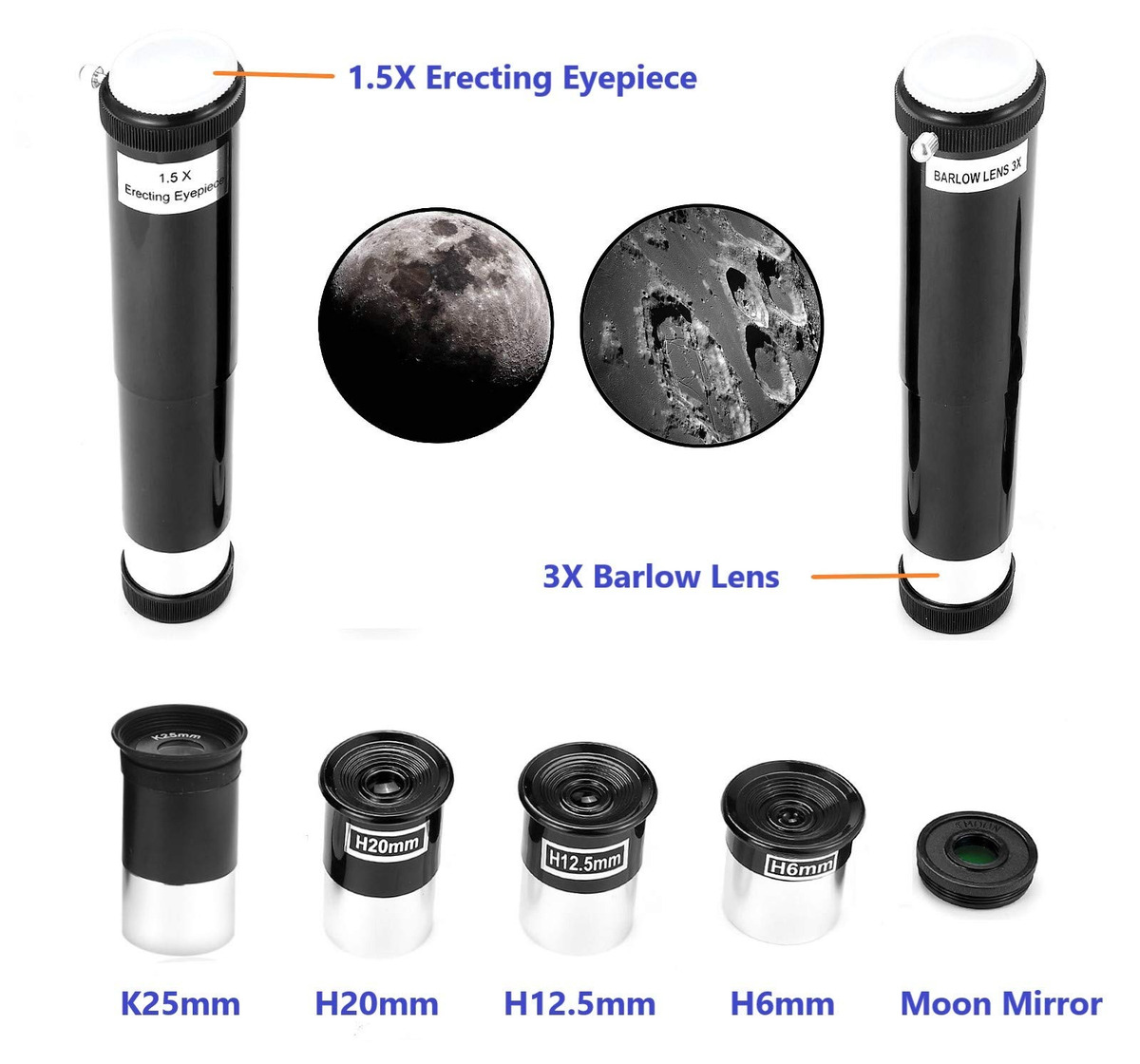 Óptico hardware 1.25 /"erigir imagen de 20 mm ocular para Telescopio Newtoniano
