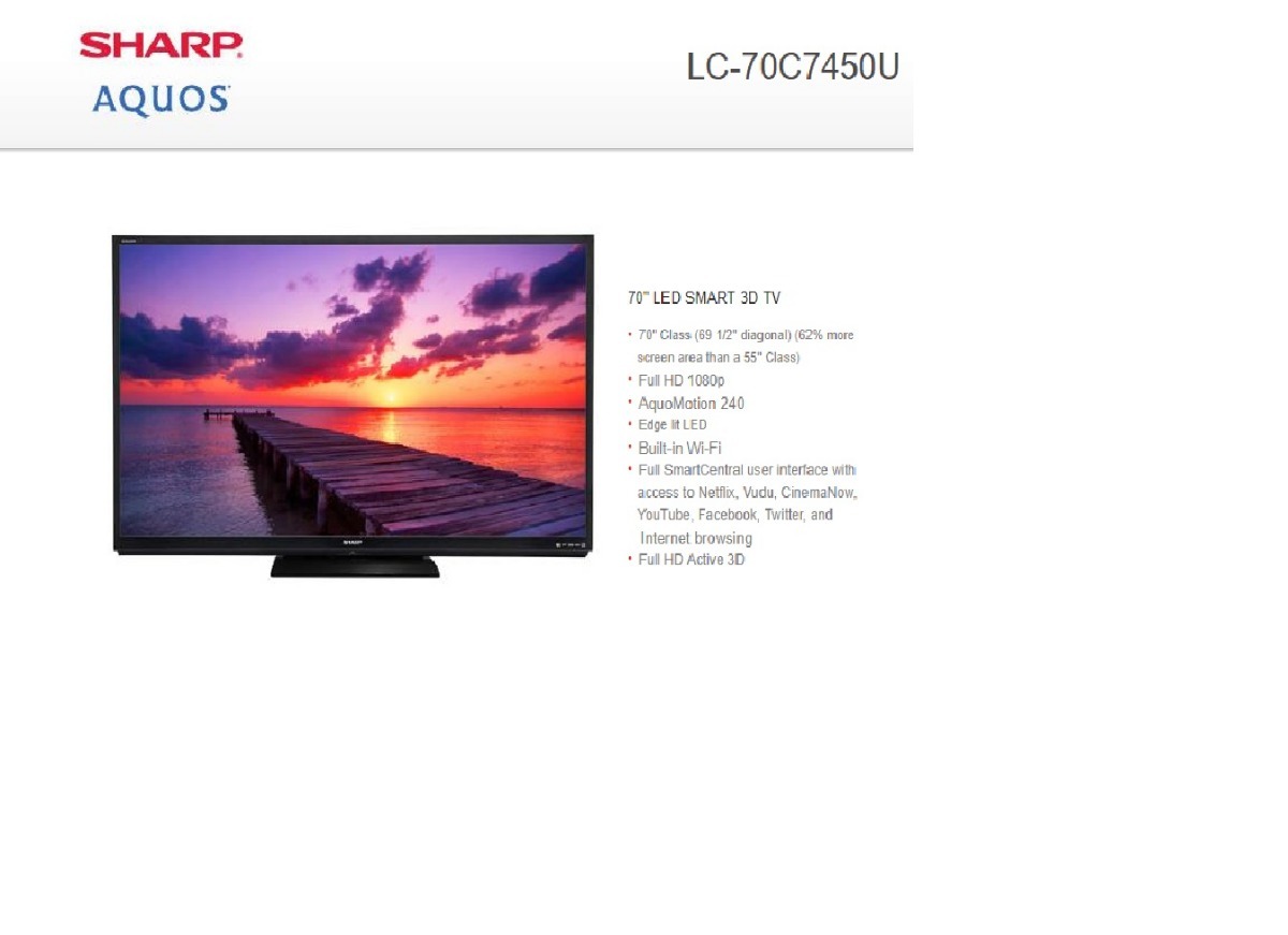 SHARP LC-70C7450U Smart TV Treiber Windows 10 SHARP LC-70C7450U Smart TV Drivers for Windows Download