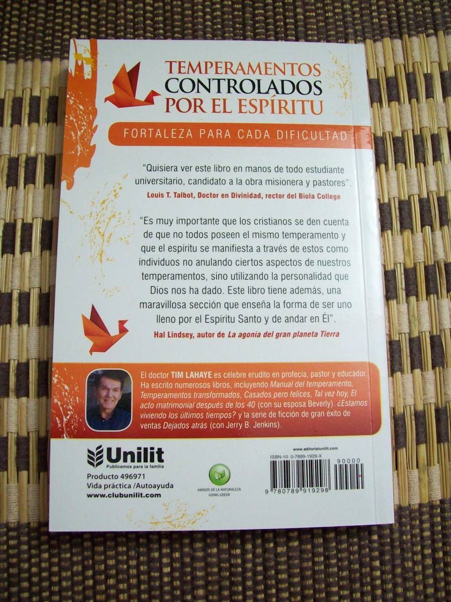 libro temperamentos controlados por el espiritu santo