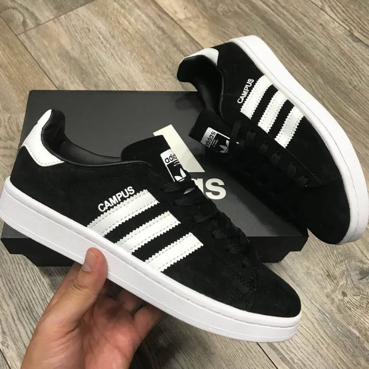 adidas campus negras hombre