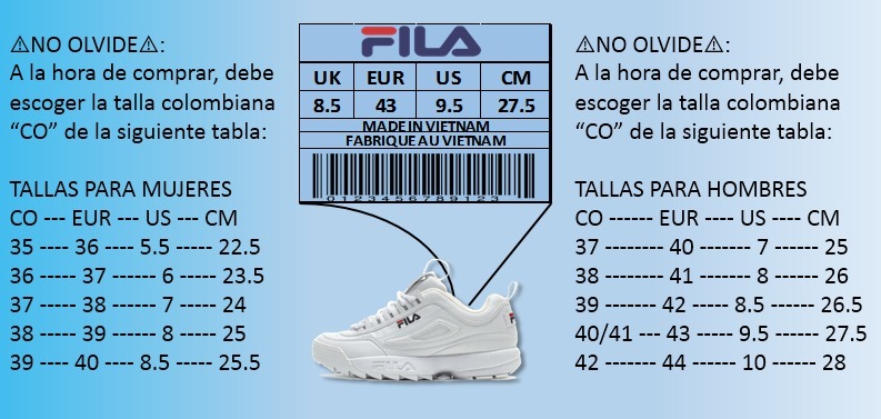 Zapatos Fila Talla 35 Americano Clearance, 54% OFF | www.colegiogamarra.com