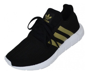 tenis adidas negros con dorado