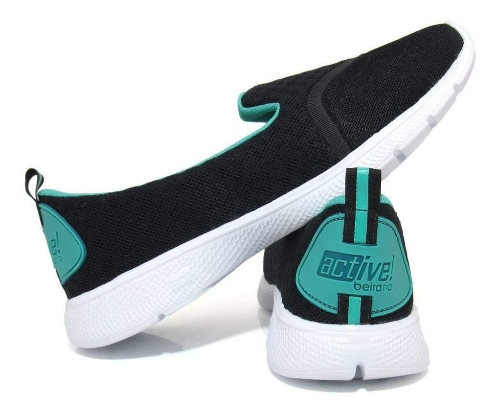 Tenis Beira Rio 03/2018 4201104 Preto/verde - R$ 59,99 em Mercado Livre