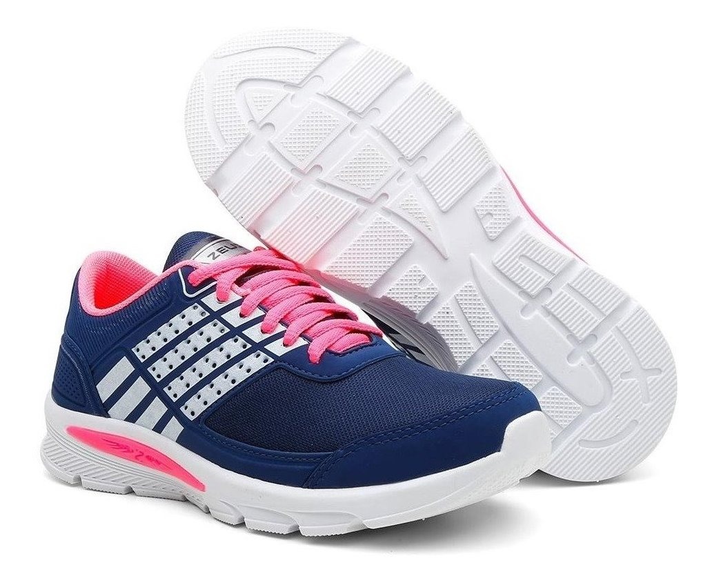 Tenis Caminhada Zeus Corrida Feminino Confortável Esporte - R$ 60,00 em Mercado Livre