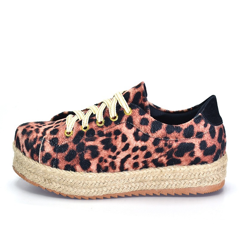 Tenis Casual Feminino Flatform Estampa Onça Corda - R$ 116,90 em Mercado Livre