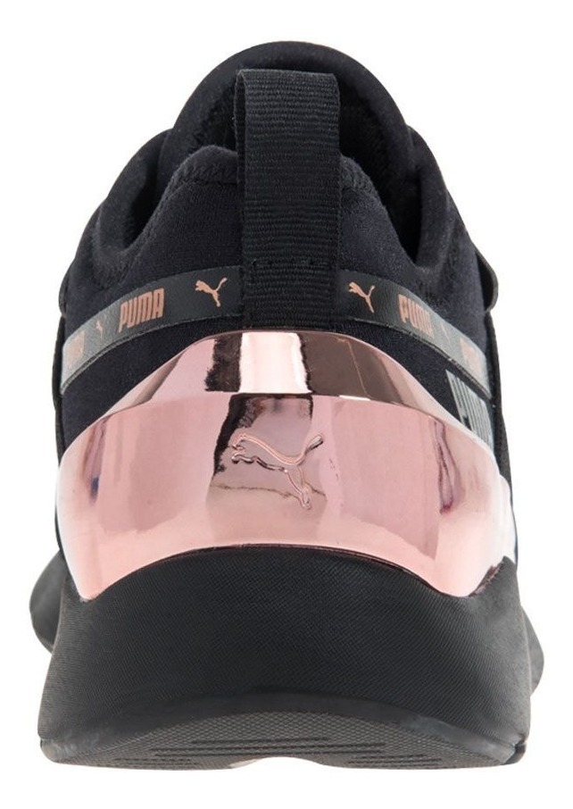 tenis puma negro con rosa