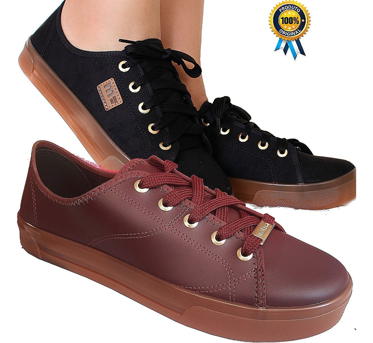 Tenis Da Moleca Feminino Branco Preto Vinho 100% Original !! - R$ 52,99 em Mercado Livre
