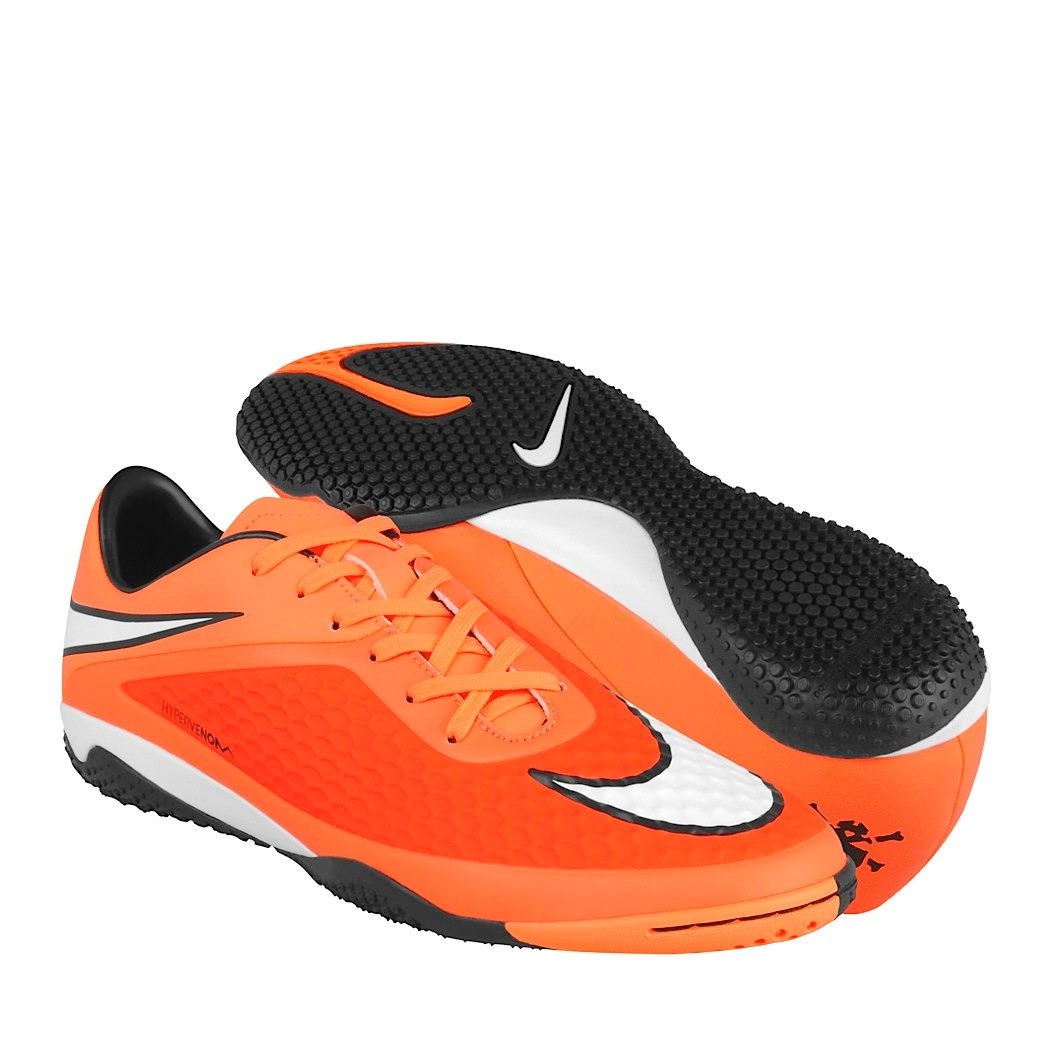 Tenis de fútbol Nike para hombre simipiel naranja con blanco