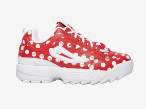 tenis fila rojos para dama